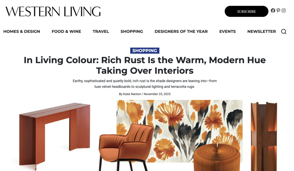 Product Feature: Western Living | Peel & Stick Wallpaper Online | Proudly Made in Canada Peel and Stick Wallpaper Online Canada of Western Living article featuring a mural from Wallpaper Online Canada