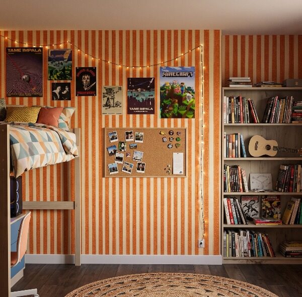 Sunwashed Stripe - Canadian-made peel and stick wallpaper for bedroom and living room walls