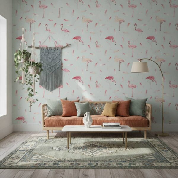 Ab Fab Feathers Wallpaper wallpaper in a Bohemian room