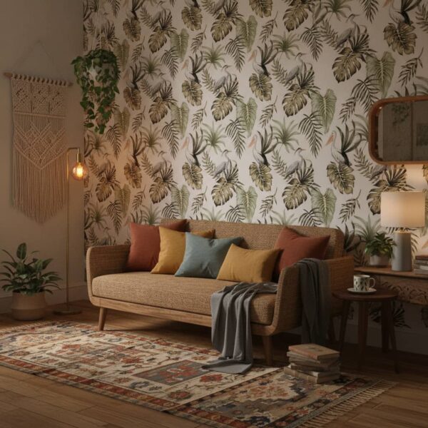 Accounts Light Wallpaper wallpaper in a Bohemian room