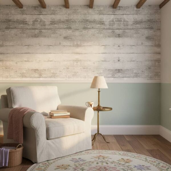 Aged Planks Wallpaper wallpaper in a Cottage Country room