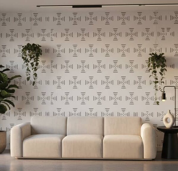 Antena Wallpaper wallpaper in a Modern Minimalist room