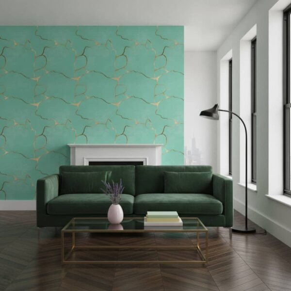 Aqua Gold Wallpaper wallpaper in a NYC Apartment room