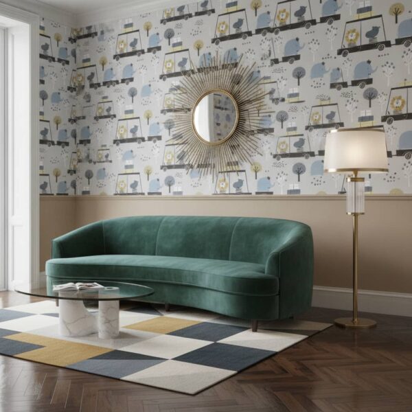 Big 5 Drivers Wallpaper wallpaper in a Art Deco room
