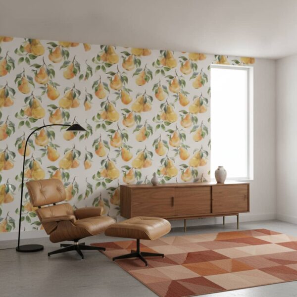 Borton and Sons Wallpaper wallpaper in a Mid-Century Modern room