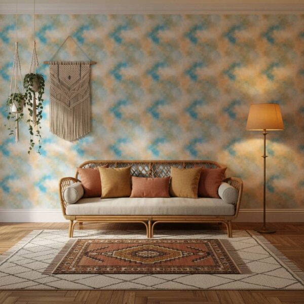 California Sunset Wallpaper wallpaper in a Bohemian room