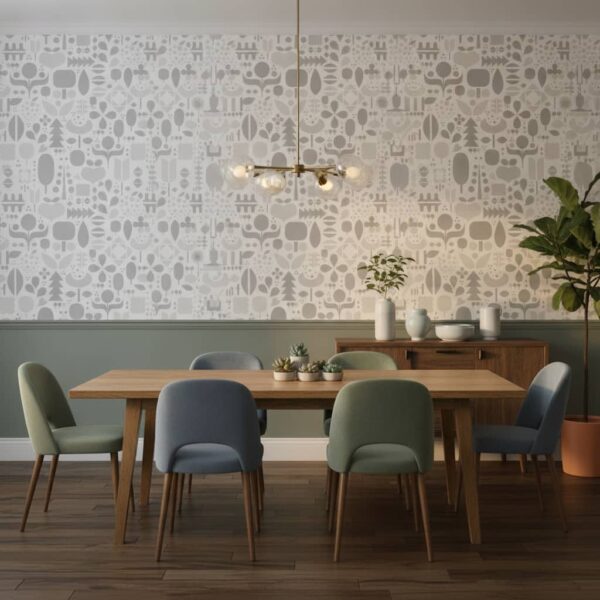 Canadian Brush Wallpaper wallpaper in a Statement Dining Room room