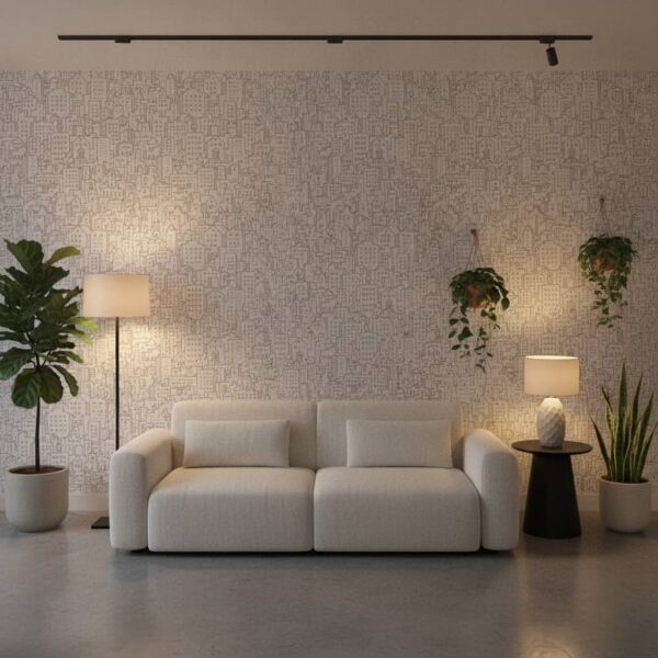 Casas Grandes Wallpaper wallpaper in a Modern Minimalist room