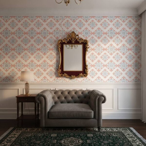 Citrino Tile Wallpaper wallpaper in a Classical / Traditional room