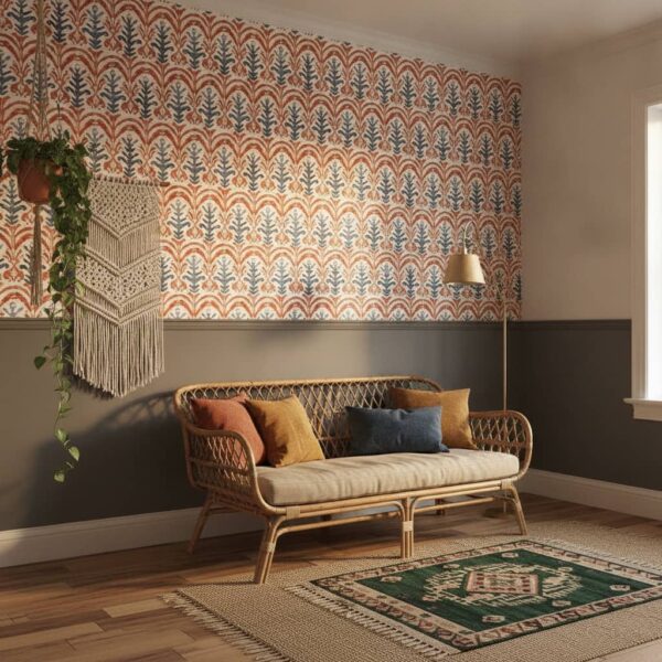 Coltuna Wallpaper wallpaper in a Bohemian room