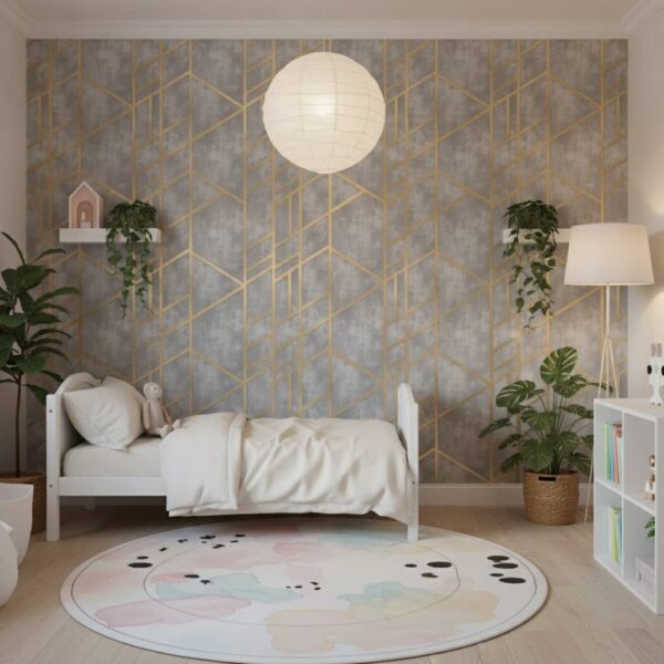 Concrete Gold Wallpaper wallpaper in a Children's Room room