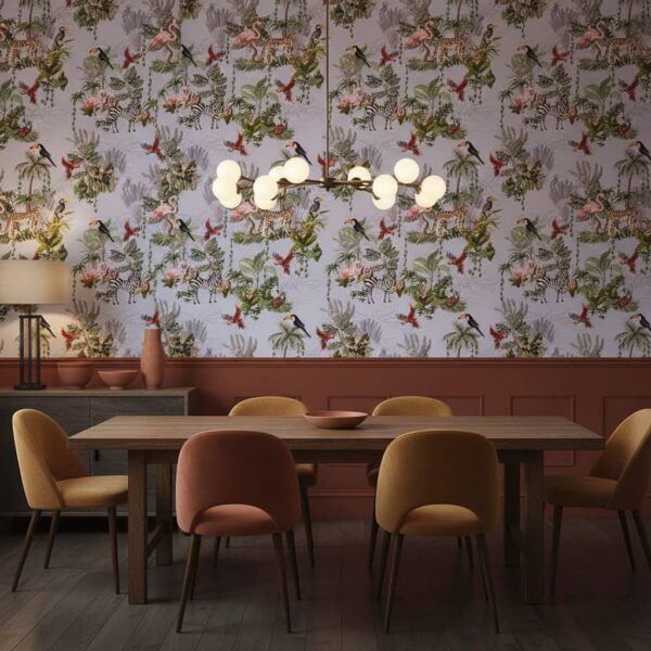 Creazione Light Wallpaper wallpaper in a Statement Dining Room room