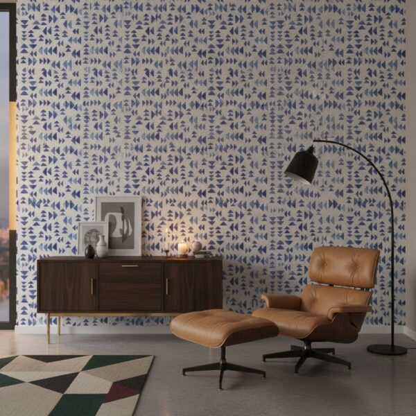 Decisions Wallpaper wallpaper in a Mid-Century Modern room