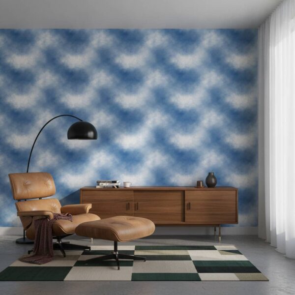 Deep Sky Wallpaper wallpaper in a Mid-Century Modern room