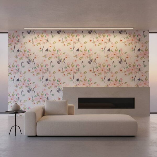 Delicate Habitat Wallpaper wallpaper in a Modern Minimalist room
