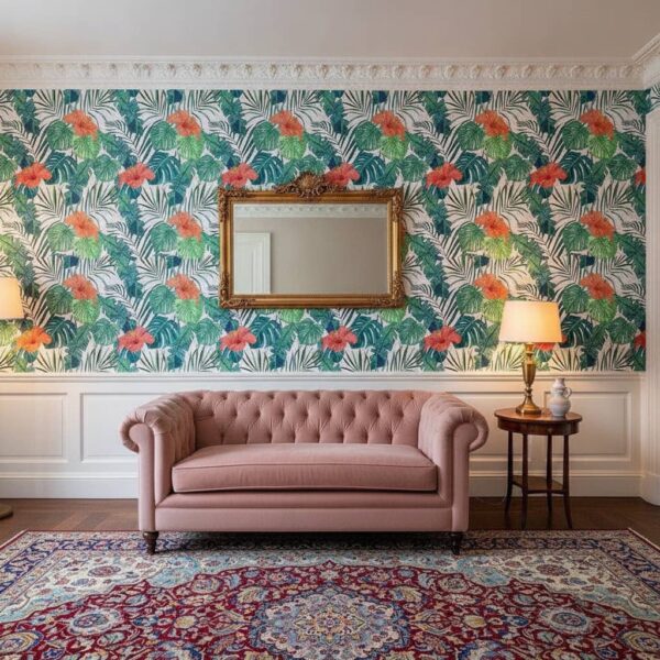 Delicious Hibiscus Wallpaper wallpaper in a Classical / Traditional room