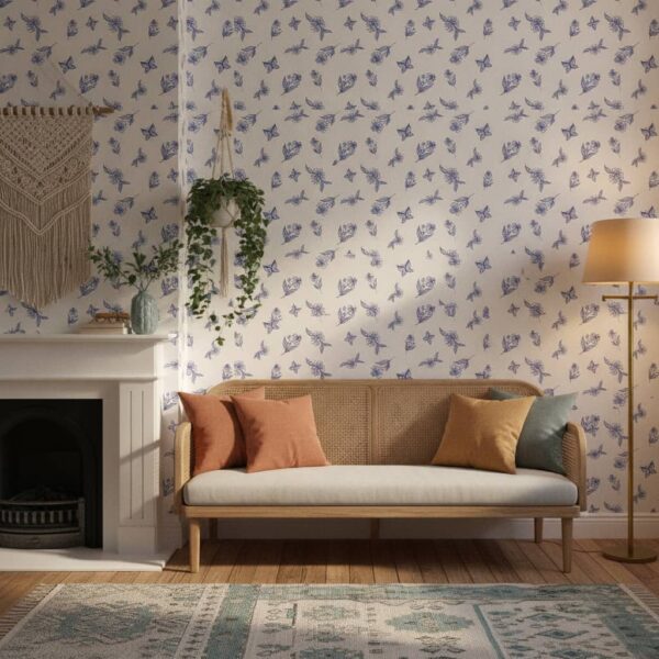 Flutter Wallpaper wallpaper in a Bohemian room