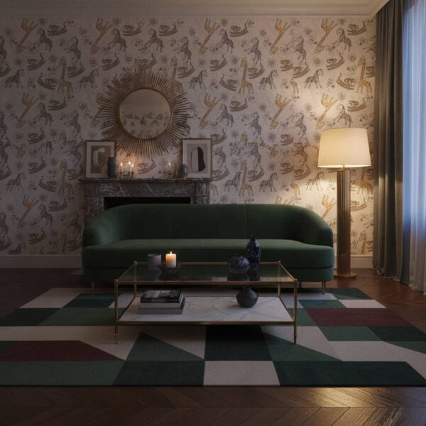 Flying Apes Wallpaper wallpaper in a Art Deco room