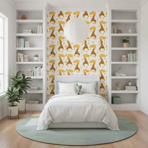 Giraffy Laughy Wallpaper wallpaper in a Children's Room room