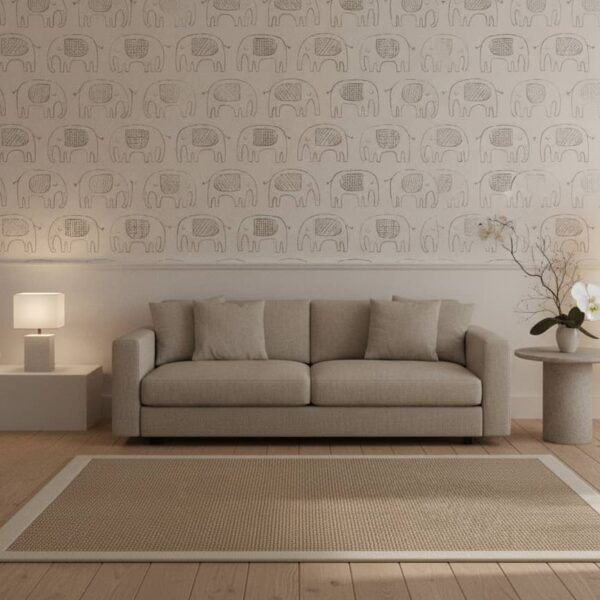Indlovu Wallpaper wallpaper in a Japandi room