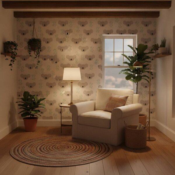Koala Friends Wallpaper wallpaper in a Cottage Country room