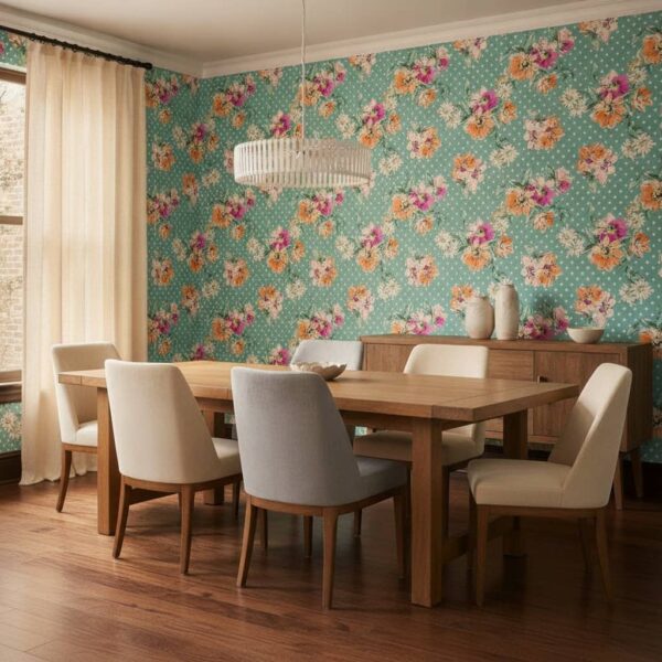 Kusama Wallpaper wallpaper in a Statement Dining Room room