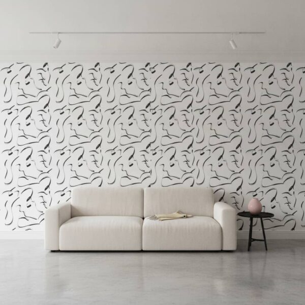 León Art Wallpaper wallpaper in a Modern Minimalist room