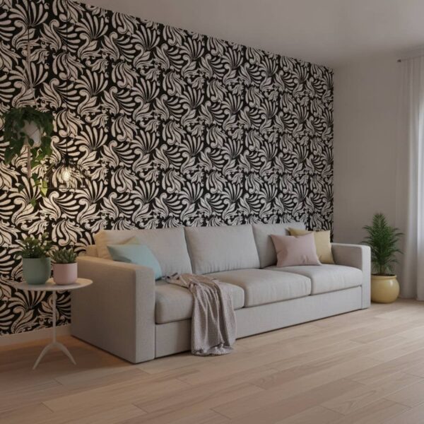 Midnight Whispers Wallpaper wallpaper in a Scandinavian room