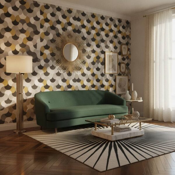 Monclova Mer Wallpaper wallpaper in a Art Deco room