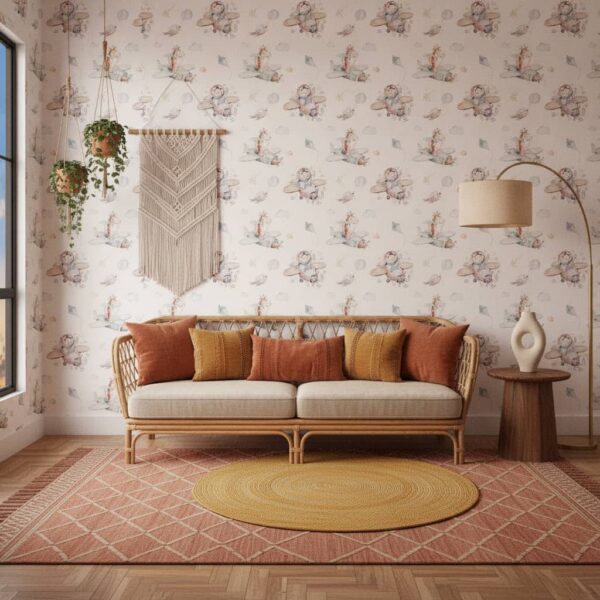 Propellers Wallpaper wallpaper in a Bohemian room
