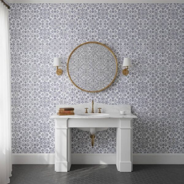 Raízes Tile Wallpaper wallpaper in a Powder Room room