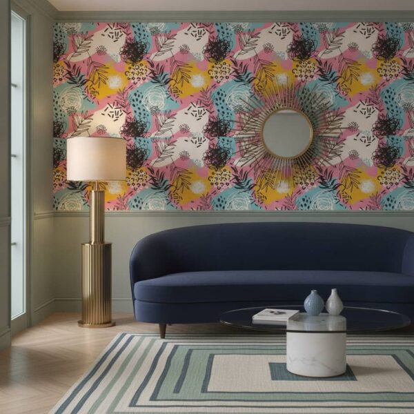Remolino Wallpaper wallpaper in a Art Deco room
