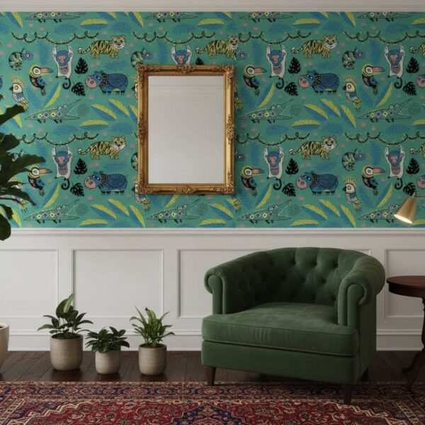 Retro Revenge Wallpaper wallpaper in a Classical / Traditional room