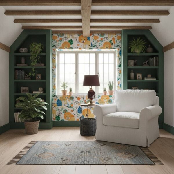 Roaring Bliss Wallpaper wallpaper in a Cottage Country room