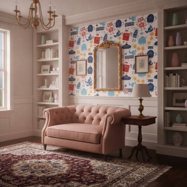 Robotic Connexion Wallpaper wallpaper in a Classical / Traditional room