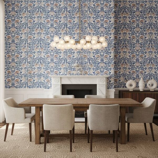 Royal Regalia Light Wallpaper wallpaper in a Statement Dining Room room