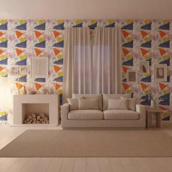 Saltillo Pride Wallpaper wallpaper in a Japandi room