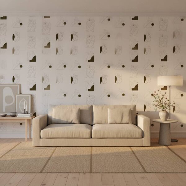 Sceaux Ladies Wallpaper wallpaper in a Japandi room