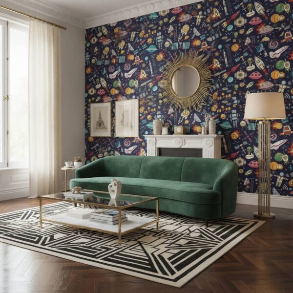 Spaced Out Wallpaper wallpaper in a Art Deco room