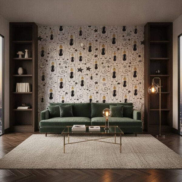 Star Bears Wallpaper wallpaper in a NYC Apartment room