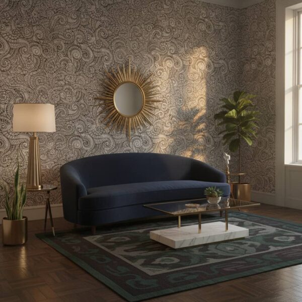Strategist Wallpaper wallpaper in a Art Deco room
