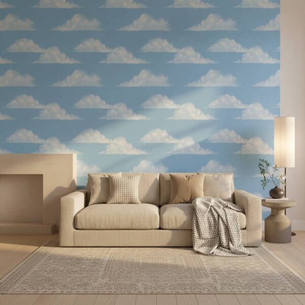 Summer Day Wallpaper wallpaper in a Japandi room