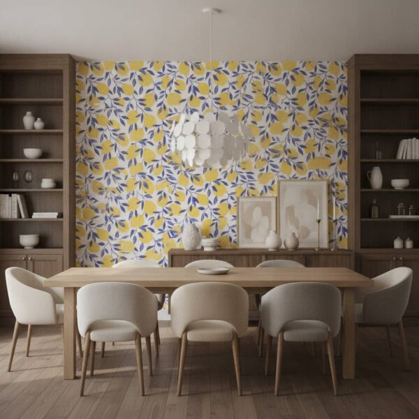 Symms Fruit Wallpaper wallpaper in a Statement Dining Room room