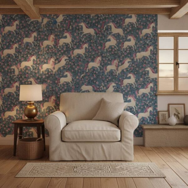 Unicorn Rose Wallpaper wallpaper in a Cottage Country room