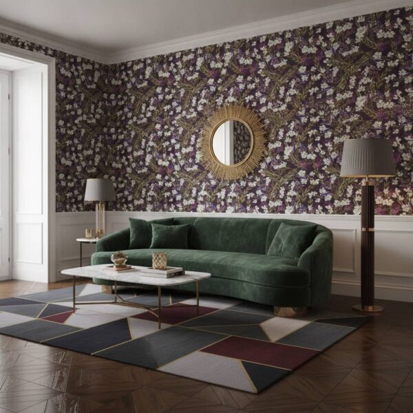 Viola Lights Wallpaper wallpaper in a Art Deco room