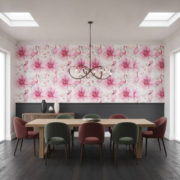 Watercolour Scents Wallpaper wallpaper in a Statement Dining Room room
