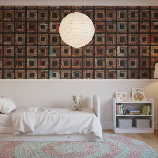 Zamora Cubes Wallpaper wallpaper in a Children's Room room
