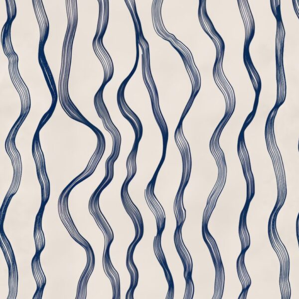 How to Use the Wallpaper Room Visualiser | Peel & Stick Wallpaper Online | Proudly Made in Canada Flowing Navy Lines, wavy stripe mural in navy and cream - Wallpaper Online Canada