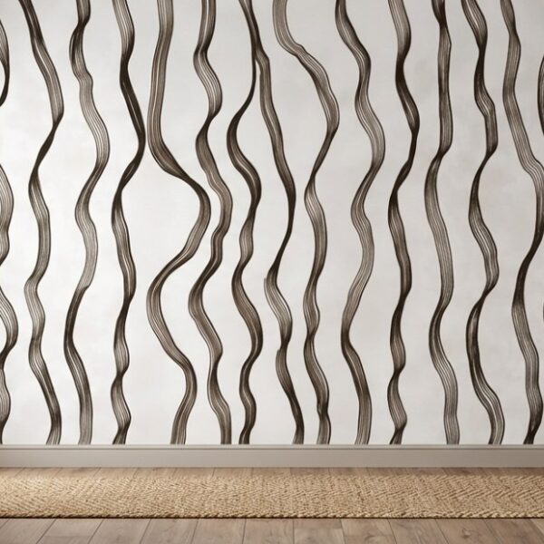 Flowing Vertical Lines shown in a bedroom