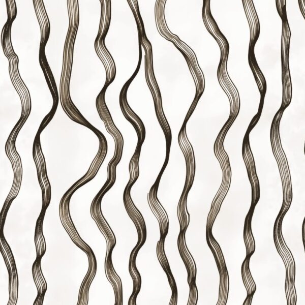 Flowing Vertical Lines, wavy vertical line pattern in mocha, taupe and cream mural - Wallpaper Online Canada